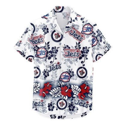 LIMITED EDITION - NEW CUSTOMIZED NHL21 WPJ WINNIPEG JETS UNISEX HAWAIIAN SHIRT & SHORTS SET