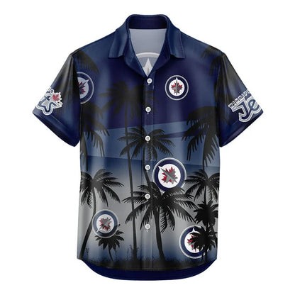 LIMITED EDITION - NEW CUSTOMIZED NHL21 WPJ WINNIPEG JETS UNISEX HAWAIIAN SHIRT & SHORTS SET