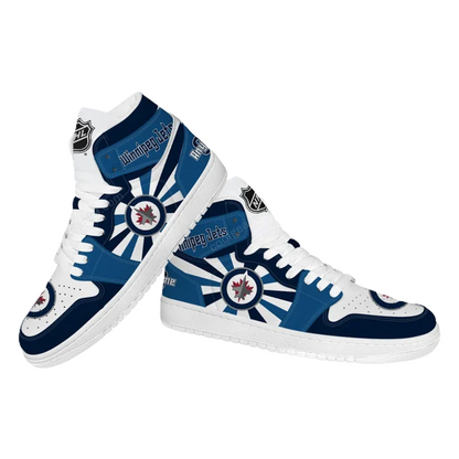 LIMITED EDITION - NEW CUSTOMIZED NHL21 WN JETS AIR JORDAN SNEAKERS