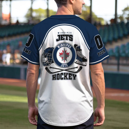 LIMITED EDITION - NEW CUSTOMIZED NHL21 WPJ WINNIPEG JETS BASEBALL JERSEY