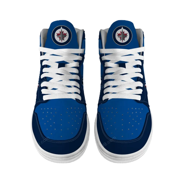 LIMITED EDITION - NEW CUSTOMIZED NHL21 WN JETS AIR JORDAN SNEAKERS