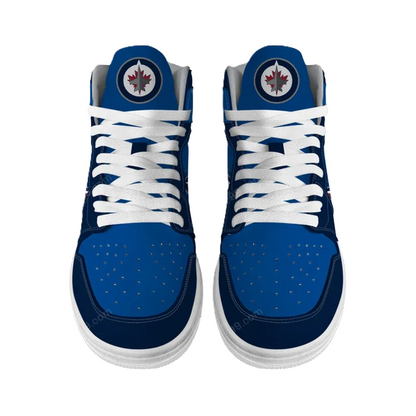 LIMITED EDITION - NEW CUSTOMIZED NHL21 WN JETS AIR JORDAN SNEAKERS