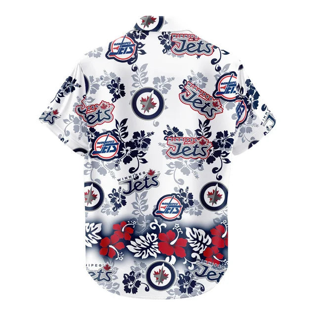 LIMITED EDITION - NEW CUSTOMIZED NHL21 WPJ WINNIPEG JETS UNISEX HAWAIIAN SHIRT & SHORTS SET