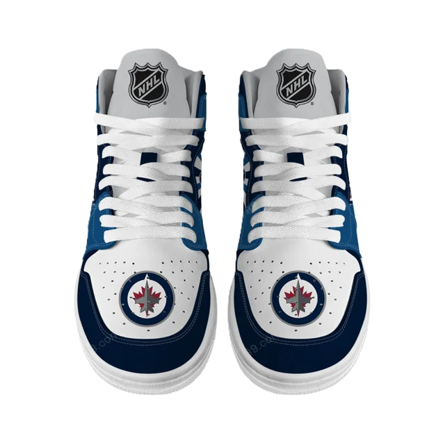 LIMITED EDITION - NEW CUSTOMIZED NHL21 WN JETS AIR JORDAN SNEAKERS