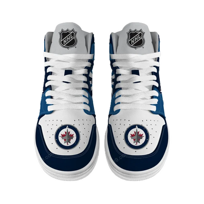 LIMITED EDITION - NEW CUSTOMIZED NHL21 WN JETS AIR JORDAN SNEAKERS