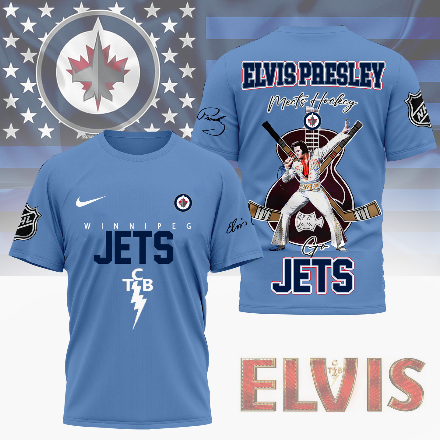 LIMITED EDITION - NEW CUSTOMIZED NHL21 WPJ WINNIPEG JETSX ELVIS PRESLEY FAN 3D SHIRT