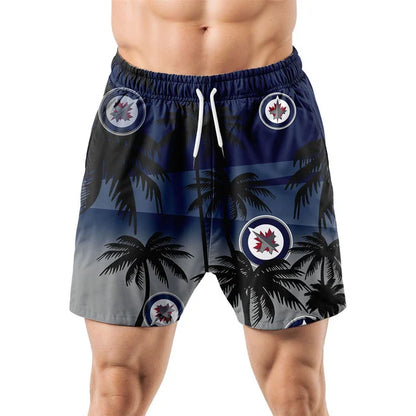 LIMITED EDITION - NEW CUSTOMIZED NHL21 WPJ WINNIPEG JETS UNISEX HAWAIIAN SHIRT & SHORTS SET