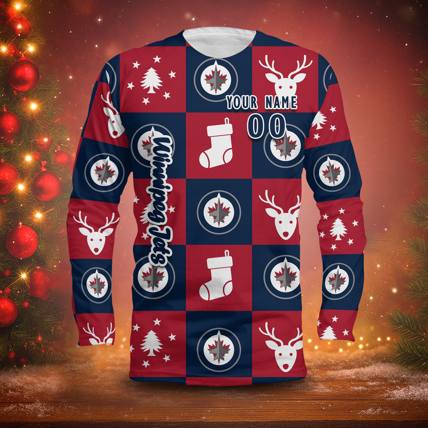 LIMITED EDITION - NEW CUSTOMIZED NHL21 WPJ WINNIPEG JETS LONG SLEEVED T-SHIRT