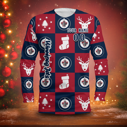 LIMITED EDITION - NEW CUSTOMIZED NHL21 WPJ WINNIPEG JETS LONG SLEEVED T-SHIRT