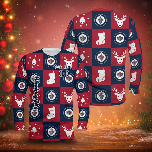LIMITED EDITION - NEW CUSTOMIZED NHL21 WPJ WINNIPEG JETS LONG SLEEVED T-SHIRT