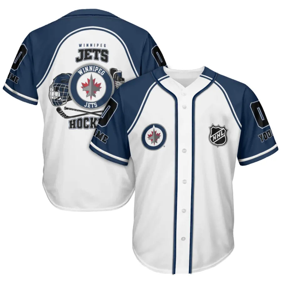 LIMITED EDITION - NEW CUSTOMIZED NHL21 WPJ WINNIPEG JETS BASEBALL JERSEY