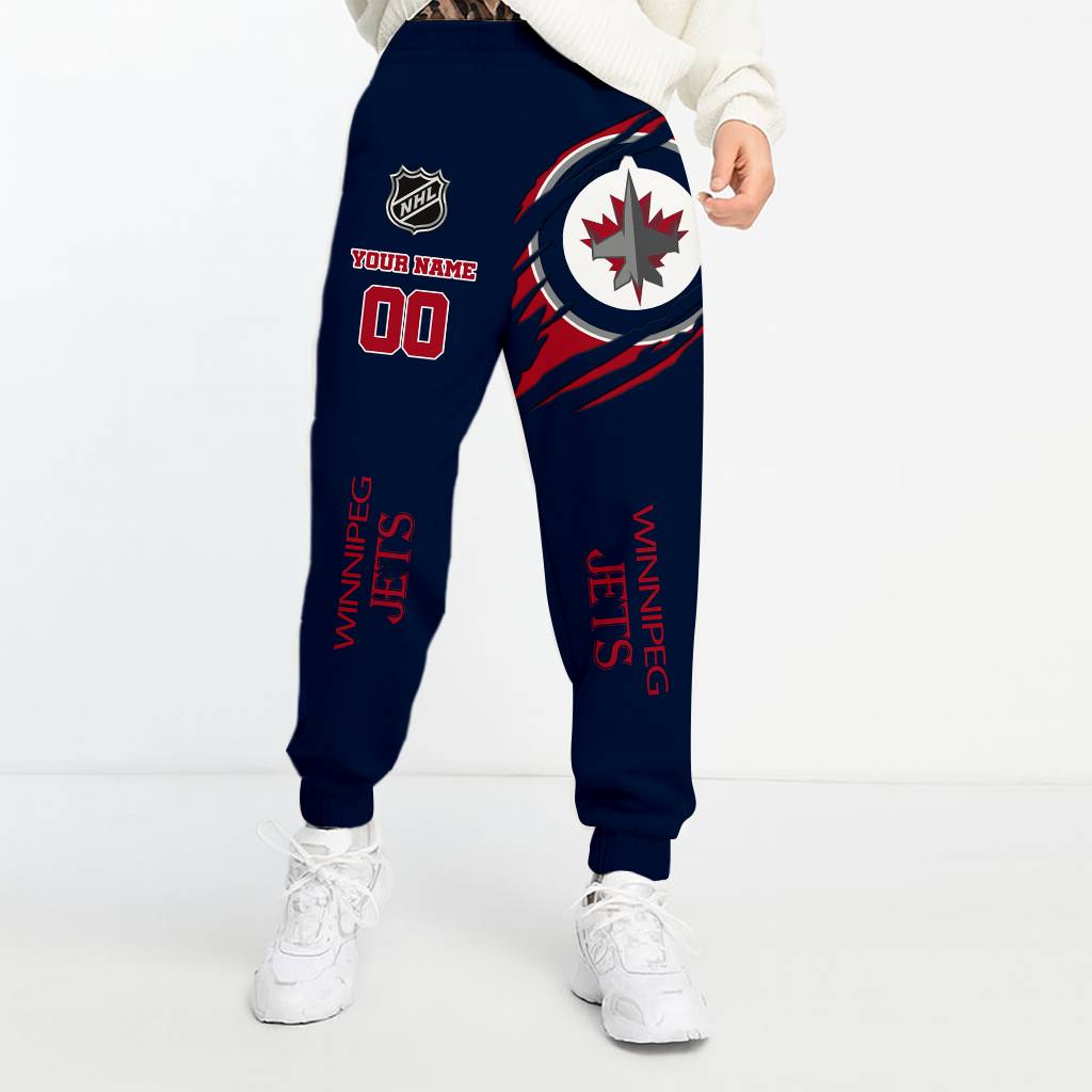 LIMITED EDITION - NEW CUSTOMIZED NHL21 WPJ WINNIPEG JETS UNISEX LONG PANTS