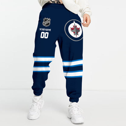 LIMITED EDITION - NEW CUSTOMIZED NHL21 WPJ WINNIPEG JETS COMBO HOODIE & LONGPANTS