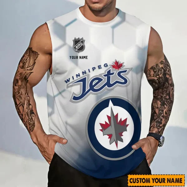 LIMITED EDITION - NEW CUSTOMIZED NHL21 WPJ WINNIPEG JETS TANK TOP & GYM SHIRT