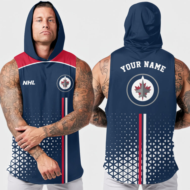 LIMITED EDITION - NEW CUSTOMIZED NHL21 WPJ WINNIPEG JETS HOODED TANK TOP