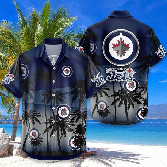 LIMITED EDITION - NEW CUSTOMIZED NHL21 WPJ WINNIPEG JETS UNISEX HAWAIIAN SHIRT & SHORTS SET