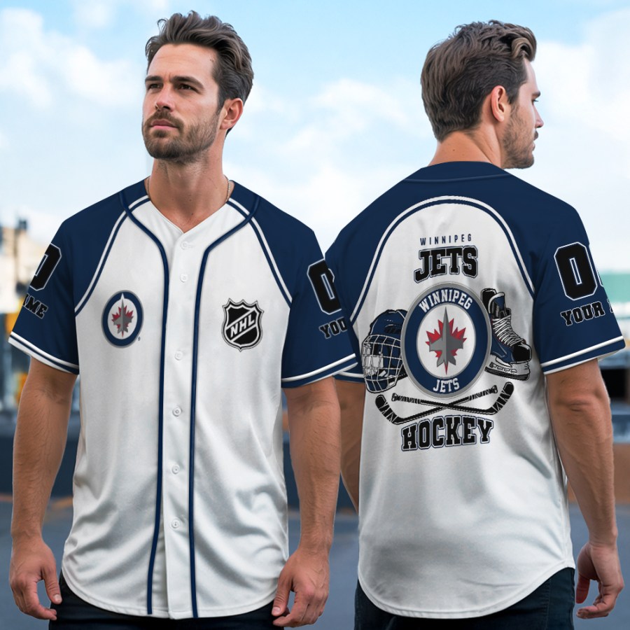 LIMITED EDITION - NEW CUSTOMIZED NHL21 WPJ WINNIPEG JETS BASEBALL JERSEY
