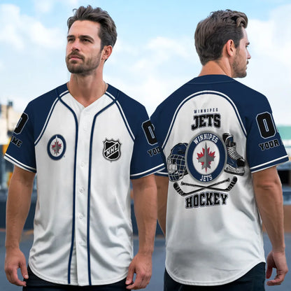 LIMITED EDITION - NEW CUSTOMIZED NHL21 WPJ WINNIPEG JETS BASEBALL JERSEY