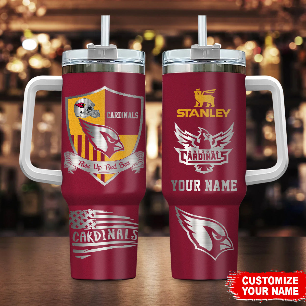 LIMITED EDITION - NEW CUSTOMIZED NFL20 ARC ARIZONA CARDINALS 40 OZ TUMBLER