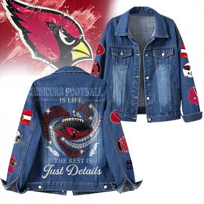 LIMITED EDITION - NEW CUSTOMIZED NFL20 ARC ARIZONA CARDINALS DENIM JACKET