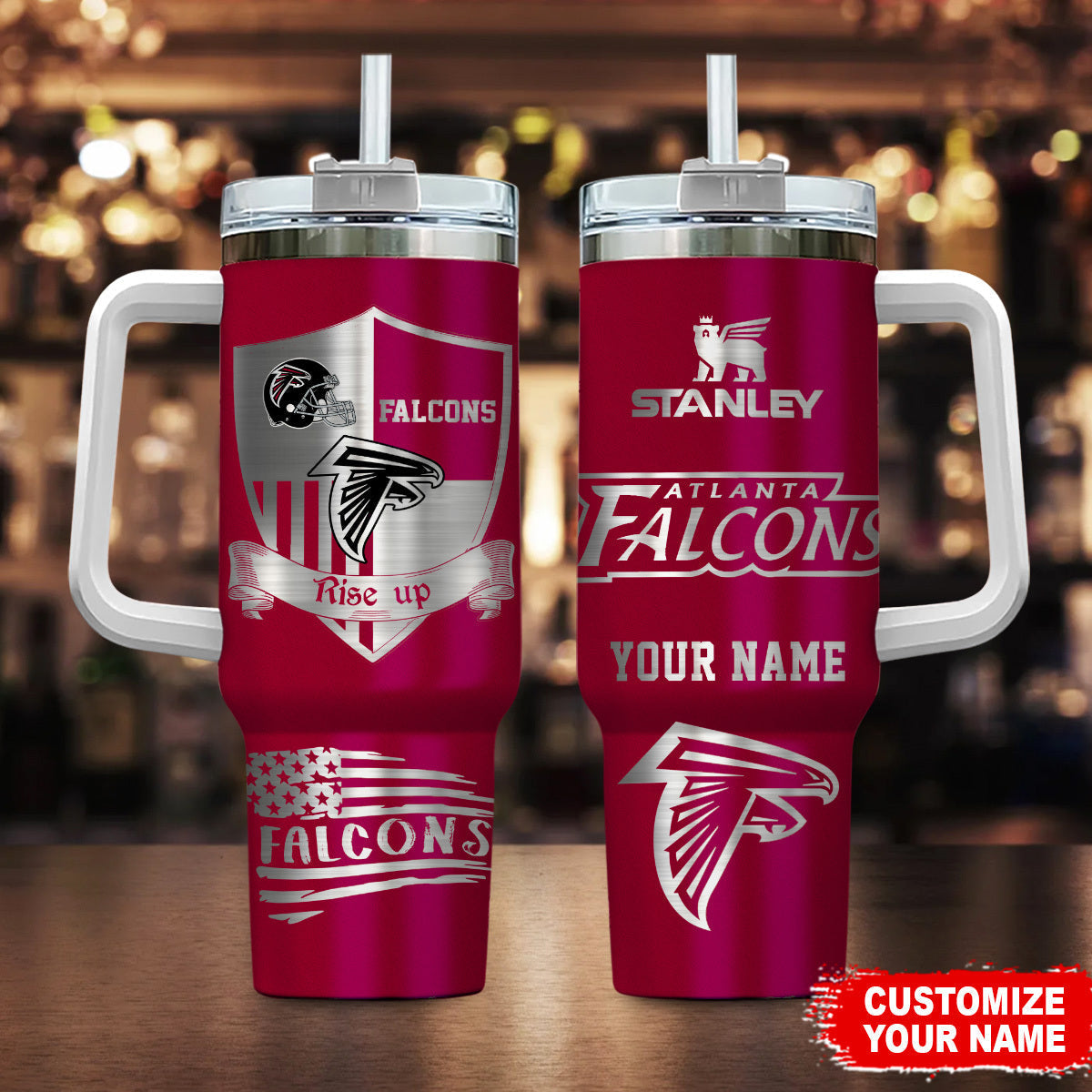 LIMITED EDITION - NEW CUSTOMIZED NFL18 ATF ATLANTA FALCONS 40 OZ TUMBLER