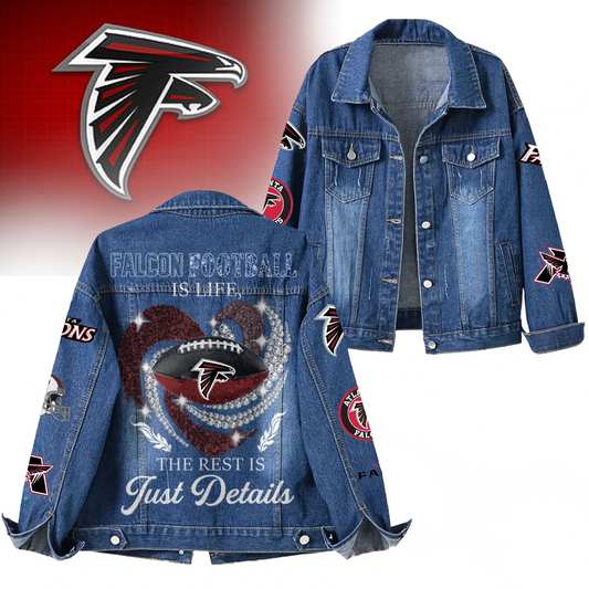LIMITED EDITION - NEW CUSTOMIZED NFL18 ATF ATLANTA FALCONS DENIM JACKET