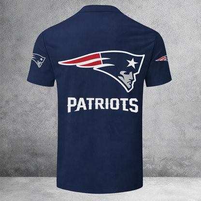 LIMITED EDITION - NEW CUSTOMIZED NFL27 NEP NEW ENGLAND PATRIOTS ZIP POLO SHIRT