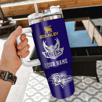 LIMITED EDITION - NEW CUSTOMIZED NFL28 BTR BALTIMORE RAVENS 40 OZ TUMBLER