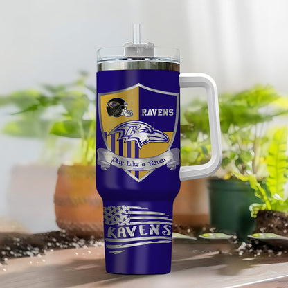 LIMITED EDITION - NEW CUSTOMIZED NFL28 BTR BALTIMORE RAVENS 40 OZ TUMBLER