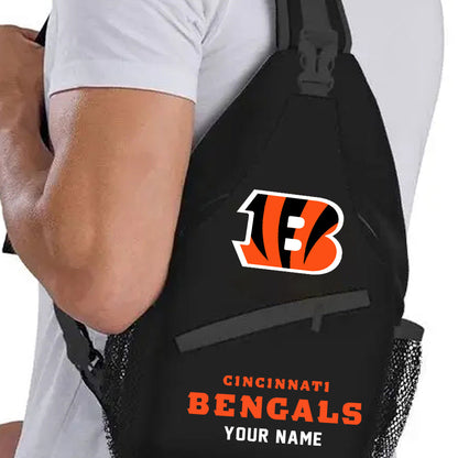 LIMITED EDITION - NEW CUSTOMIZED NFL16 CCB CINCINNATI BENGALS SLING BAG