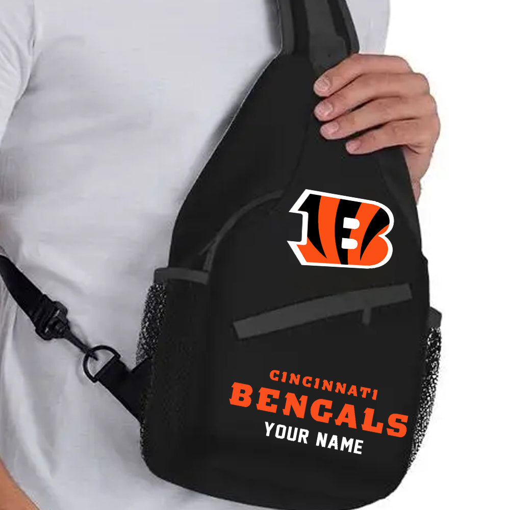 LIMITED EDITION - NEW CUSTOMIZED NFL16 CCB CINCINNATI BENGALS SLING BAG
