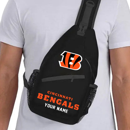 LIMITED EDITION - NEW CUSTOMIZED NFL16 CCB CINCINNATI BENGALS SLING BAG