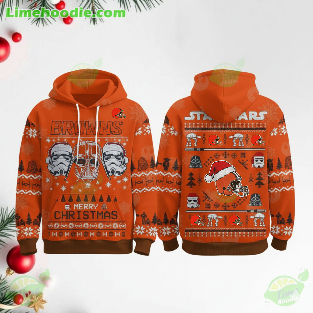 LIMITED EDITION - NEW CUSTOMIZED NFL29 CLB CLEVELAND BROWNS MERRY CHRISTMAS HOODIE, ZIP HOODIE, SWEATSHIRT