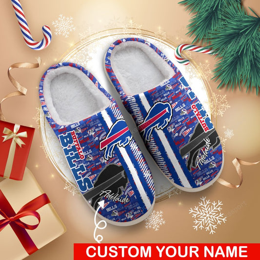 LIMITED EDITION - NEW CUSTOMIZED NFL03 BFB BUFFALO BILLS FOAM SLIPPERS