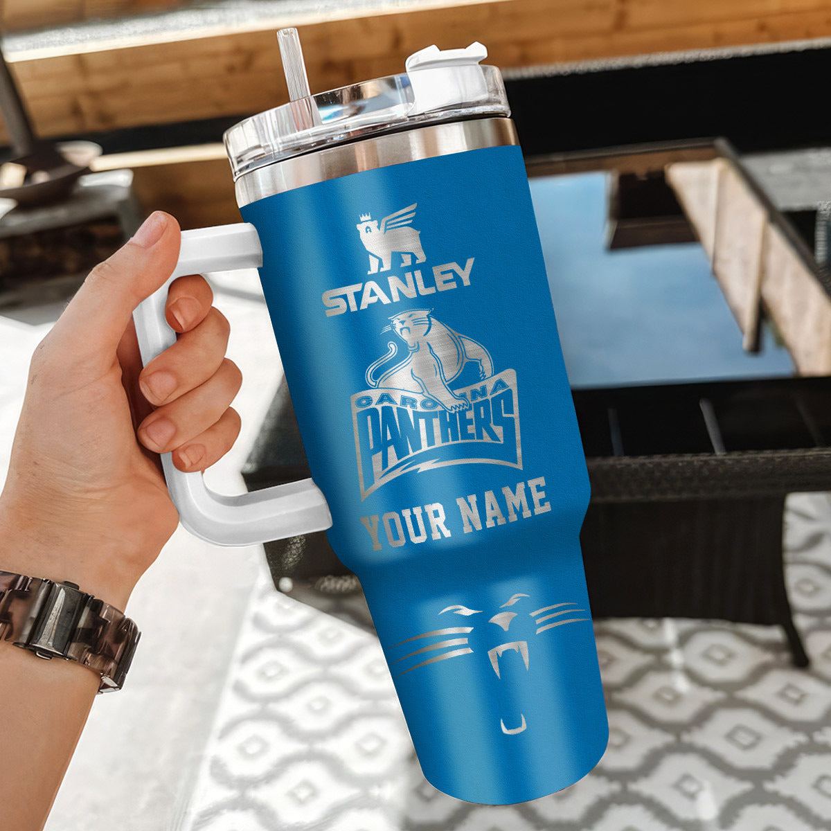 LIMITED EDITION - NEW CUSTOMIZED NFL23 CLP CAROLINA PANTHERS 40 OZ TUMBLER