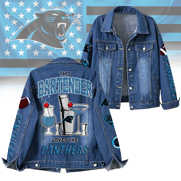 LIMITED EDITION - NEW CUSTOMIZED NFL23 CLP CAROLINA PANTHERS DENIM JACKET