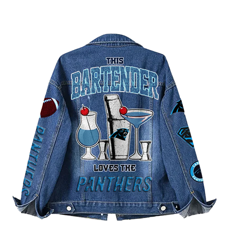 LIMITED EDITION - NEW CUSTOMIZED NFL23 CLP CAROLINA PANTHERS DENIM JACKET
