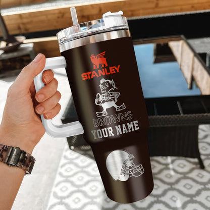 LIMITED EDITION - NEW CUSTOMIZED NFL29 CLB CLEVELAND BROWNS 40 OZ TUMBLER