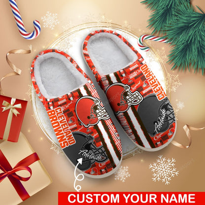 LIMITED EDITION - NEW CUSTOMIZED NFL29 CLB CLEVELAND BROWNS FOAM SLIPPERS