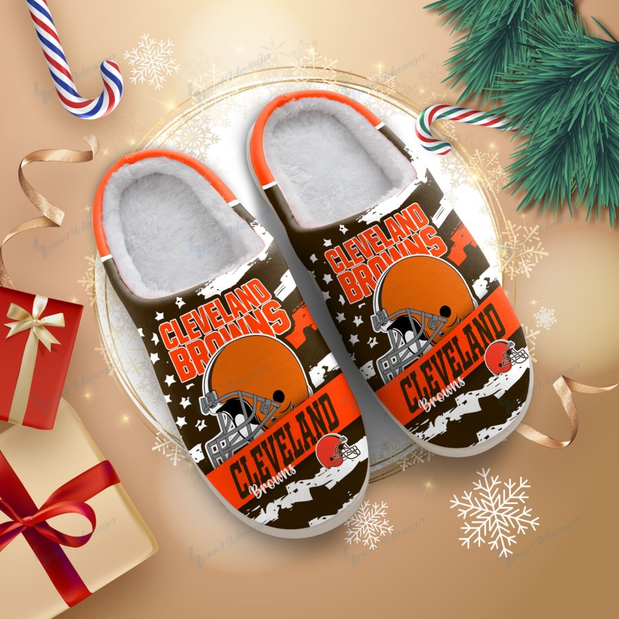 LIMITED EDITION - NEW CUSTOMIZED NFL29 CLB CLEVELAND BROWNS FOAM SLIPPERS