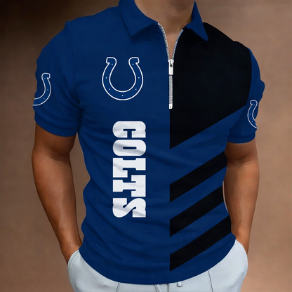 LIMITED EDITION - NEW CUSTOMIZED NFL17 IDC INDIANAPOLIS COLTS ZIP POLO SHIRT