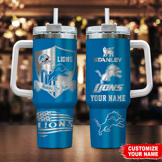 LIMITED EDITION - NEW CUSTOMIZED NFL04 DTL DETROIT LIONS 40 OZ TUMBLER