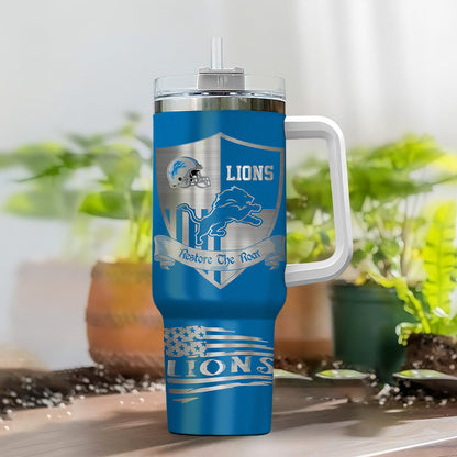 LIMITED EDITION - NEW CUSTOMIZED NFL04 DTL DETROIT LIONS 40 OZ TUMBLER