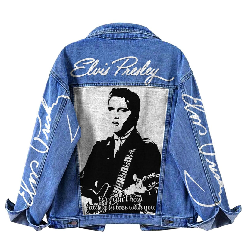 New Premium Elvis Presley  Unisex Denim Jacket - Make The Perfect Gift