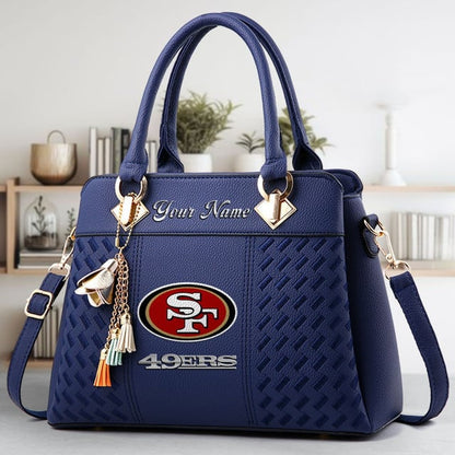 LIMITED EDITION - NEW CUSTOMIZED NFL11 SF49 SAN FRANCISCO 49ERS LUXURY HANDBAG IN MULTIPLE COLORS