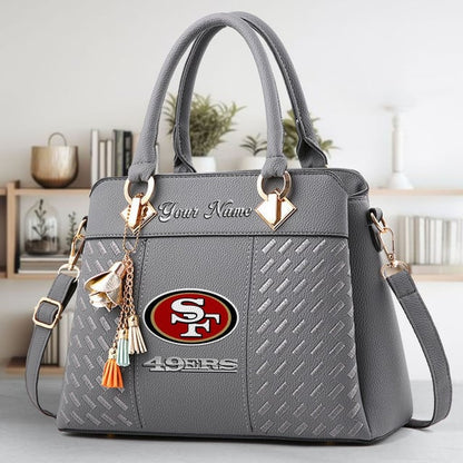 LIMITED EDITION - NEW CUSTOMIZED NFL11 SF49 SAN FRANCISCO 49ERS LUXURY HANDBAG IN MULTIPLE COLORS