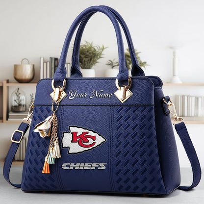 LIMITED EDITION - NEW CUSTOMIZED NFL01 KCC KANSAS CITY CHIEFS LUXURY HANDBAG IN MULTIPLE COLORS