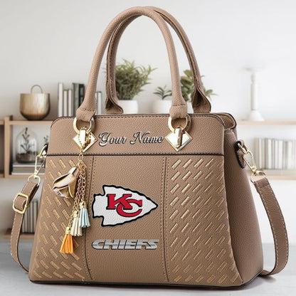 LIMITED EDITION - NEW CUSTOMIZED NFL01 KCC KANSAS CITY CHIEFS LUXURY HANDBAG IN MULTIPLE COLORS