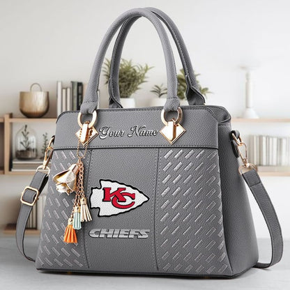 LIMITED EDITION - NEW CUSTOMIZED NFL01 KCC KANSAS CITY CHIEFS LUXURY HANDBAG IN MULTIPLE COLORS