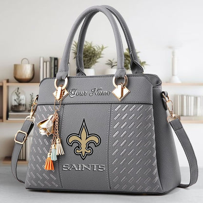 LIMITED EDITION - NEW CUSTOMIZED NFL24 NOS NEW ORLEANS SAINTS LUXURY HANDBAG IN MULTIPLE COLORS